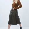 French Connection Arlan Leather Midi Skirt Sale