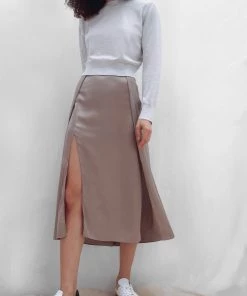 French Connection Inu Satin Slip Skirt