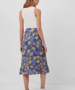 French Connection Sale Eloise Ruffle Wrap Midi Skirt