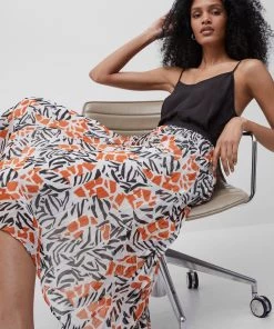 French Connection Afra Crinkle Pleated Midi Skrt