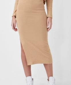 French Connection Sale Tommy Ribbed Side Split Skirt