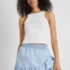 French Connection Sale Aves Chambray Mini Skirt