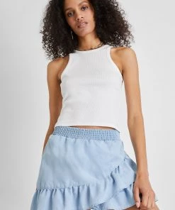 French Connection Sale Aves Chambray Mini Skirt