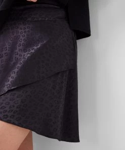 French Connection Boza Drape Satin Dobbie Skirt