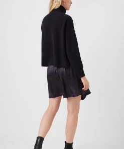 French Connection Boza Drape Satin Dobbie Skirt