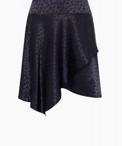 French Connection Boza Drape Satin Dobbie Skirt