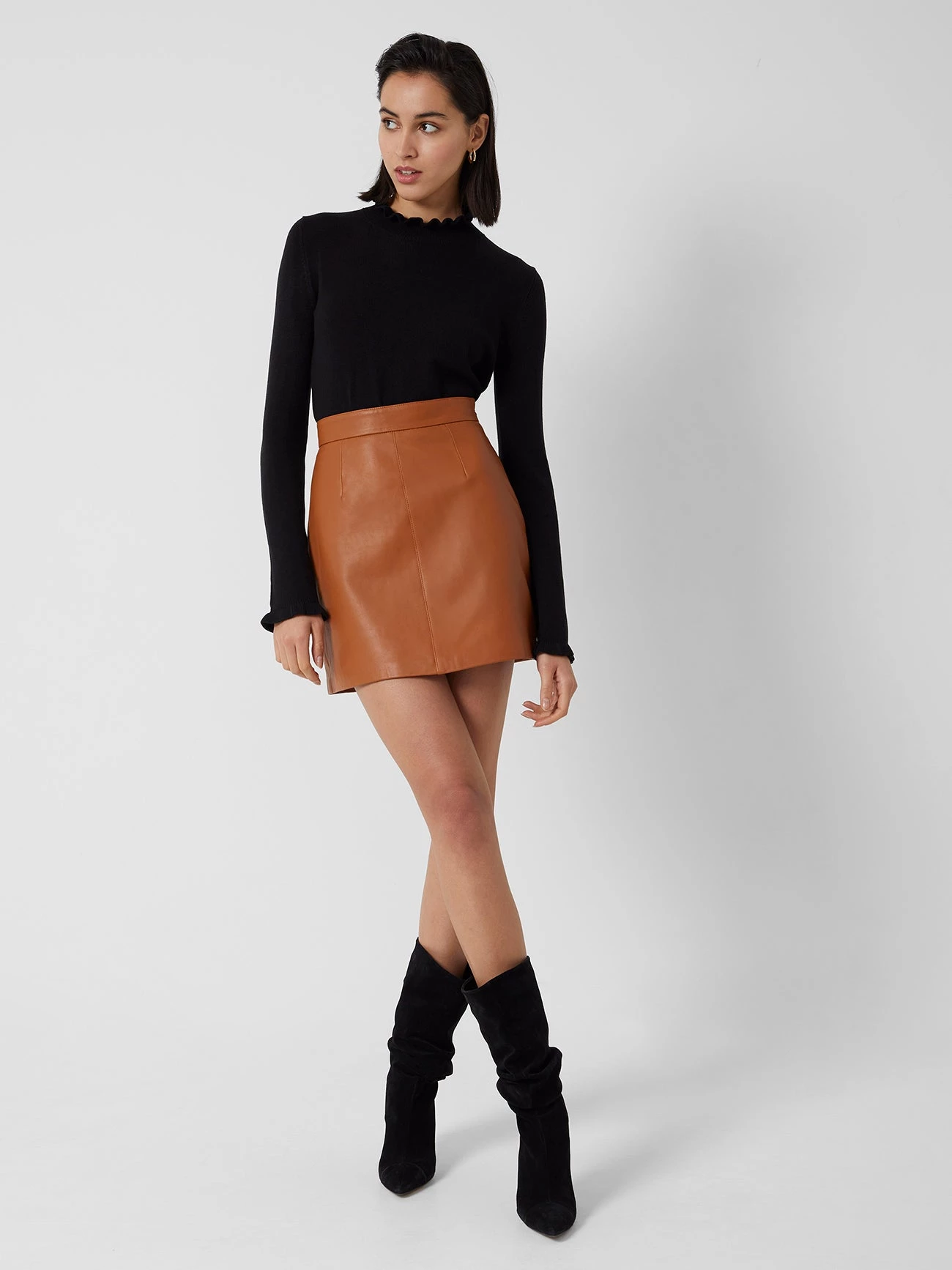 French Connection Abri Leather Mini Skirt 3 French Connection Abri Leather Mini Skirt