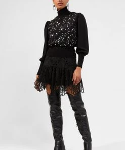 French Connection Gina Lace Mix Mini Skirt Sale