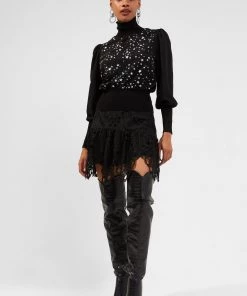 French Connection Gina Lace Mix Mini Skirt Sale