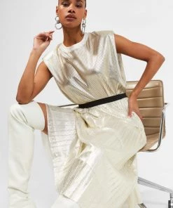 French Connection Frida Foil Midi Skirt