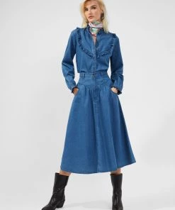 French Connection Zaves Chambray Midi Skirt Skirts & Shorts