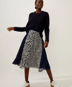 French Connection Helena Recycled Pleated Panel Skirt Sale