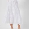 French Connection Abana Biton Organic Broderie Midi Skirt New In
