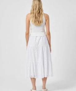 French Connection Abana Biton Organic Broderie Midi Skirt New In