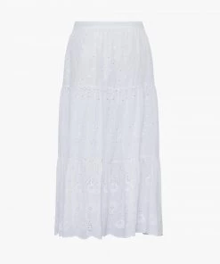 French Connection Abana Biton Organic Broderie Midi Skirt New In