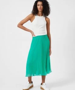 French Connection New In Ella Pleated Midi Skirt