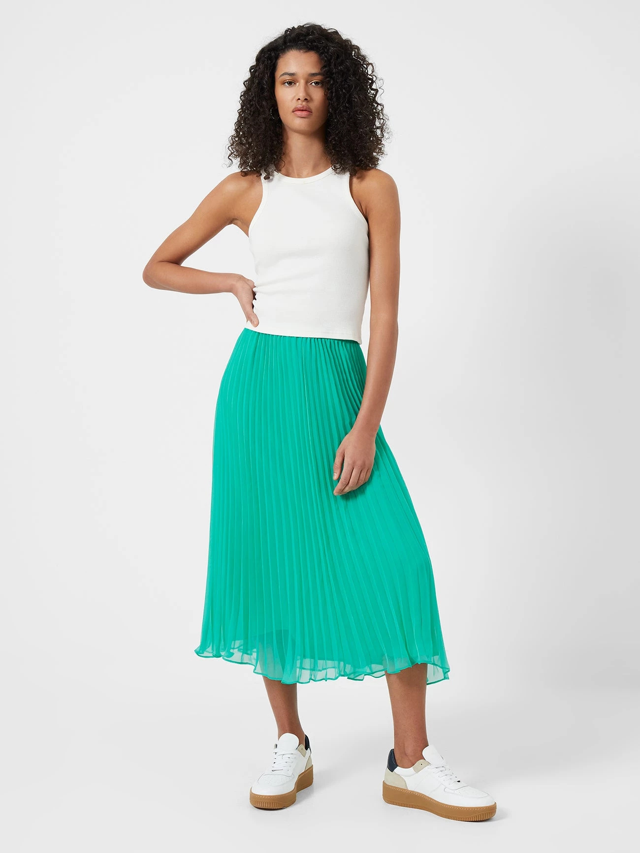 French Connection New In Ella Pleated Midi Skirt 6 French Connection New In Ella Pleated Midi Skirt