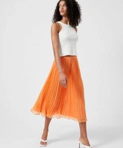 French Connection New In Ella Pleated Midi Skirt