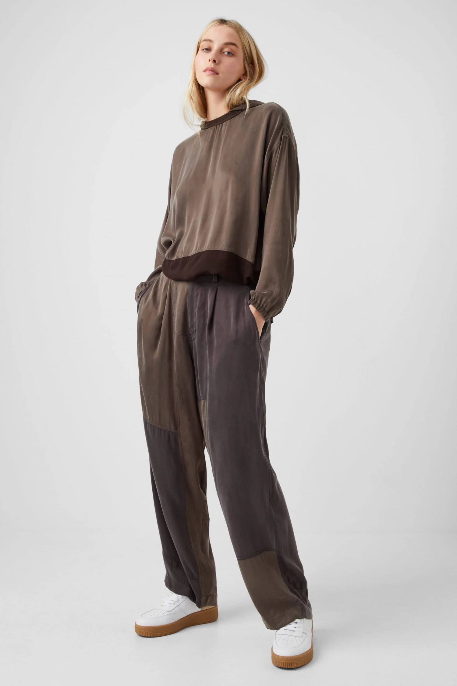 French Connection Altra Colour Block Drape Trousers 4 French Connection Altra Colour Block Drape Trousers