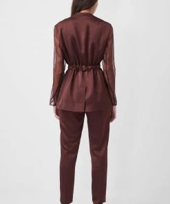 French Connection Enid Satin Tapered Trousers