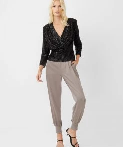 French Connection Trousers Renya Cupro Mix Media Joggers