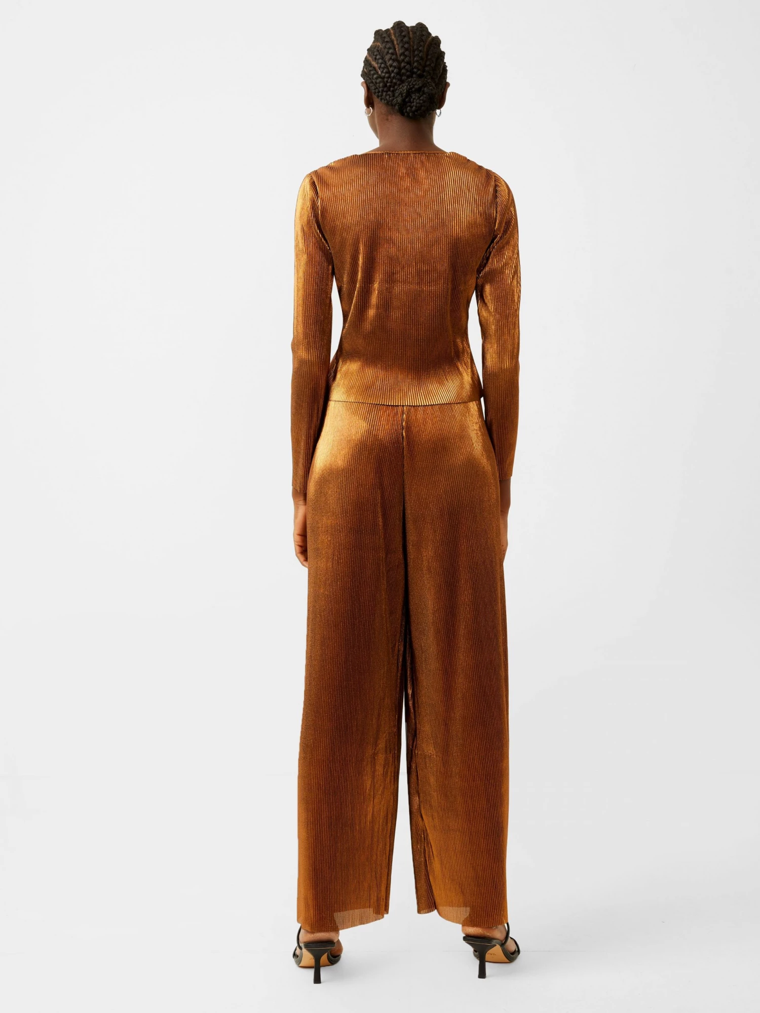 French Connection Taina Metallic Pleated Top Sale 6 French Connection Taina Metallic Pleated Top Sale