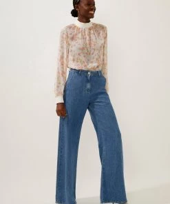 French Connection Zuzi Linen-Blend Denim Wide Jeans