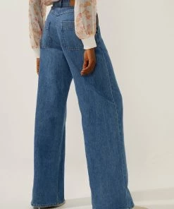 French Connection Zuzi Linen-Blend Denim Wide Jeans