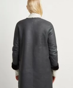 French Connection Zelda Shearling Zip Reversible Coat Coats & Jackets