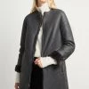 French Connection Zelda Shearling Zip Reversible Coat Coats & Jackets
