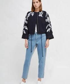 French Connection Coats & Jackets Alleffra Applique Quilted Jacket