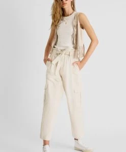 French Connection Avier Suedette Fringe Waistcoat