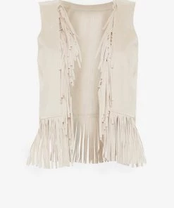 French Connection Avier Suedette Fringe Waistcoat