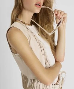 French Connection Avier Suedette Fringe Waistcoat