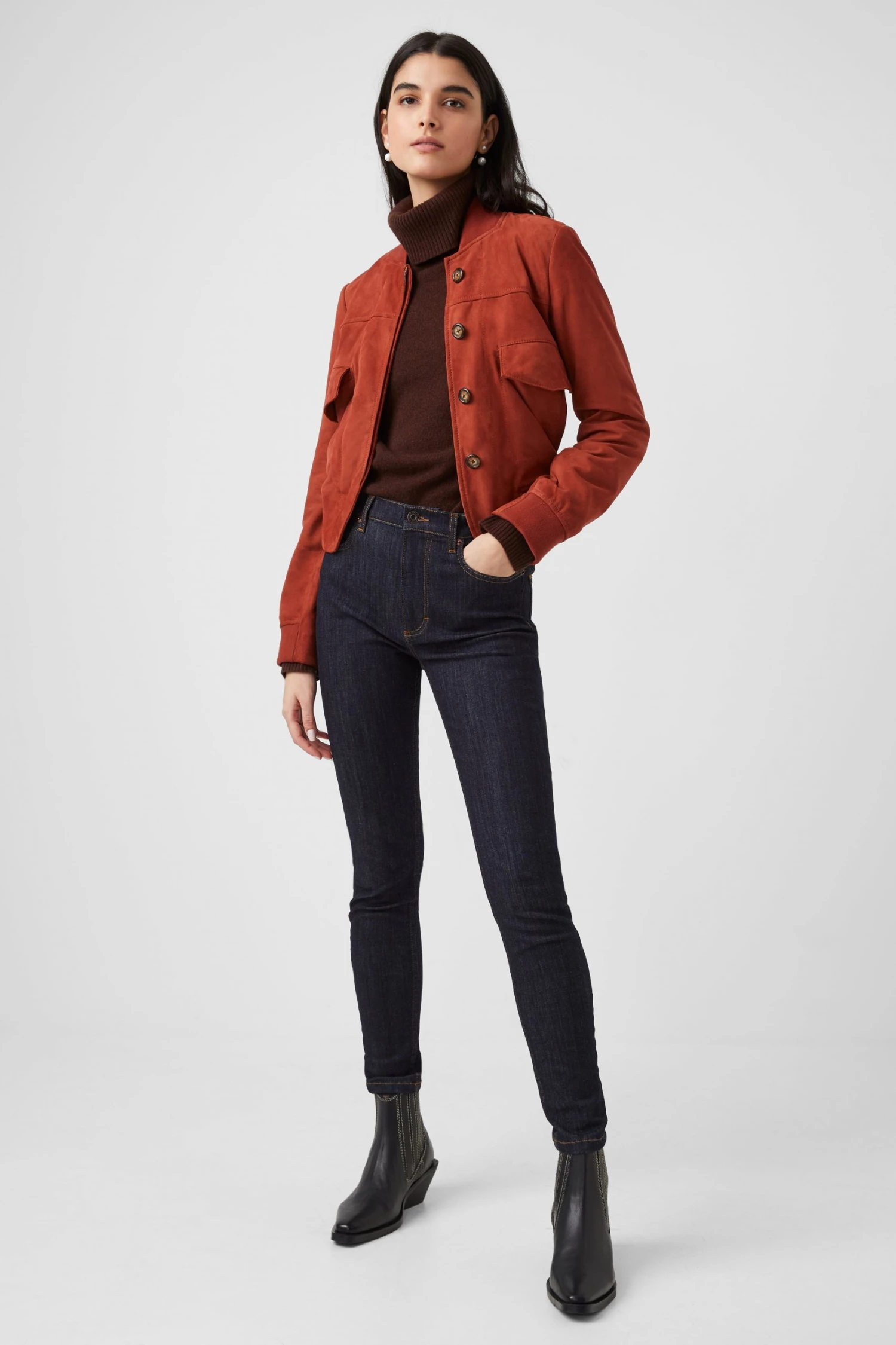 French Connection Alba Suede Biker Jacket 5 French Connection Alba Suede Biker Jacket