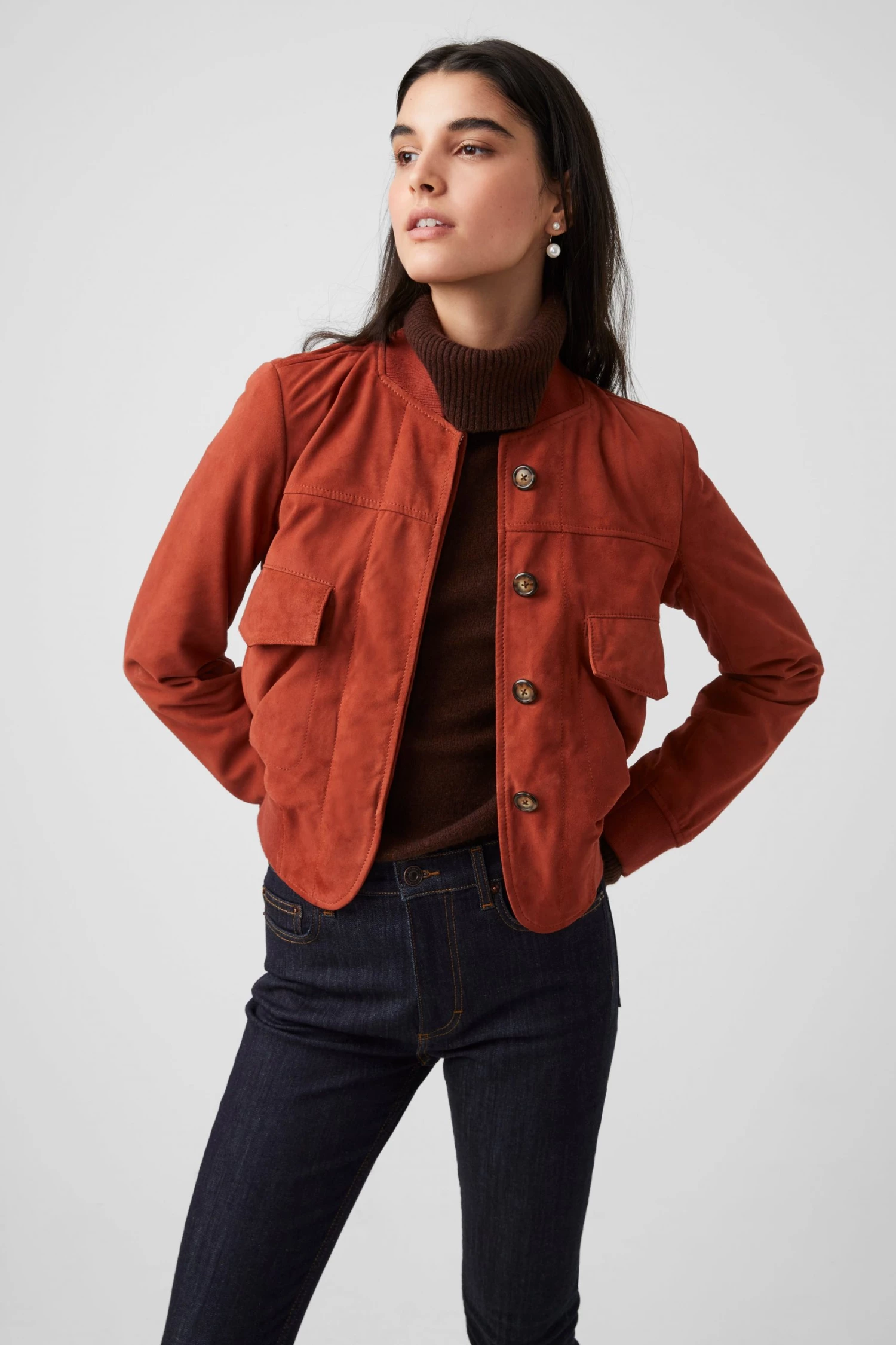 French Connection Alba Suede Biker Jacket 3 French Connection Alba Suede Biker Jacket