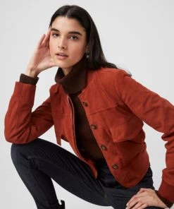 French Connection Alba Suede Biker Jacket