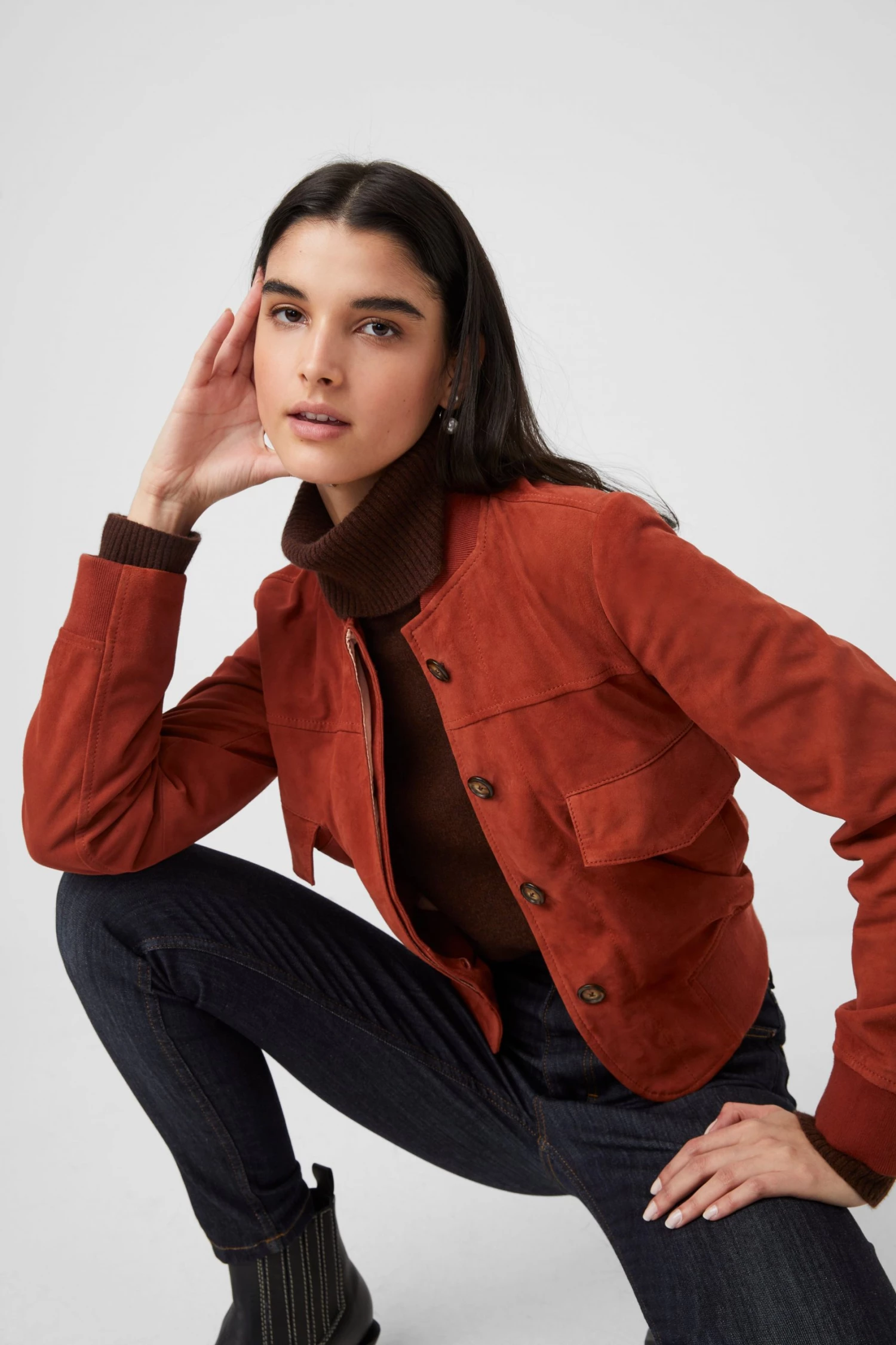 French Connection Alba Suede Biker Jacket 4 French Connection Alba Suede Biker Jacket