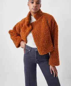 French Connection Sale Iren Faux Fur Cropped Jacket