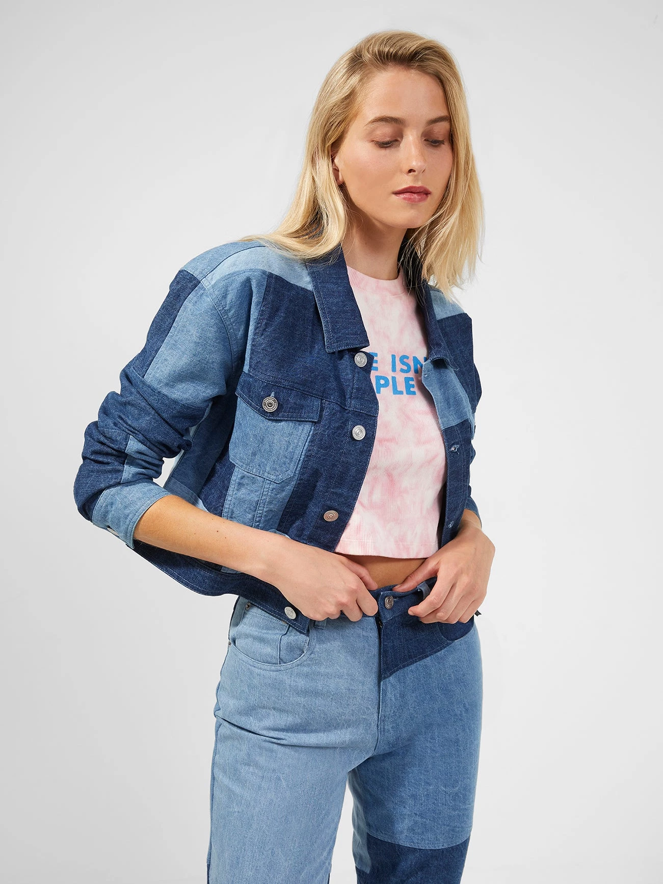 French Connection Coats & Jackets Patched Denim Cropped Jacket 5 French Connection Coats & Jackets Patched Denim Cropped Jacket