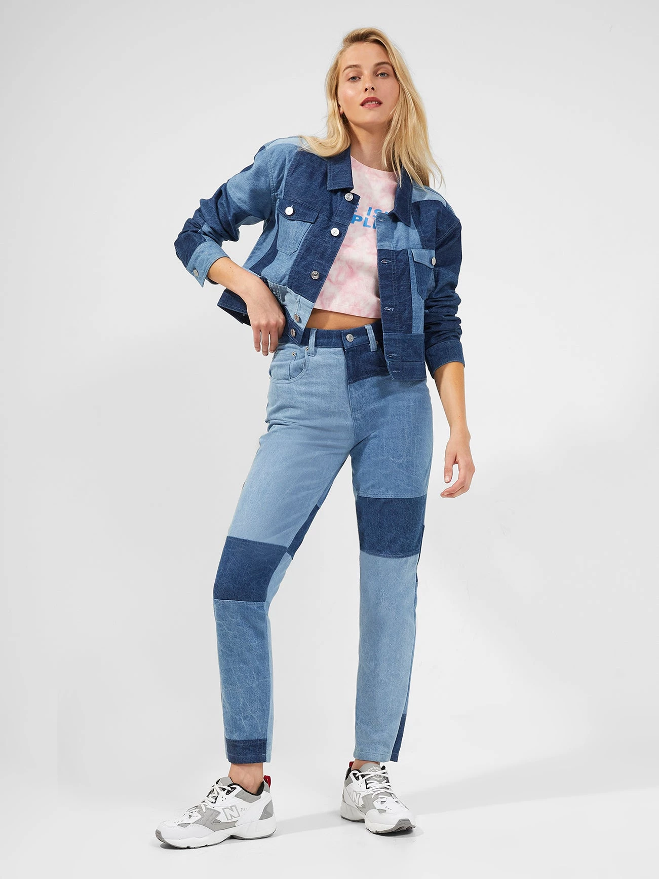 French Connection Coats & Jackets Patched Denim Cropped Jacket 4 French Connection Coats & Jackets Patched Denim Cropped Jacket