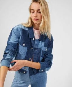 French Connection Coats & Jackets Patched Denim Cropped Jacket