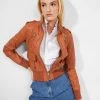 French Connection Arada Bleeker Leather Jacket Coats & Jackets
