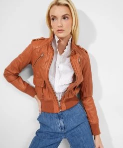 French Connection Arada Bleeker Leather Jacket Coats & Jackets