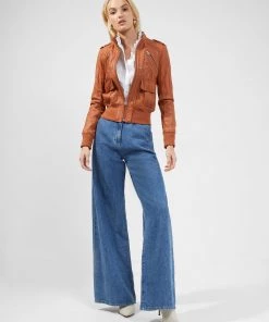 French Connection Arada Bleeker Leather Jacket Coats & Jackets