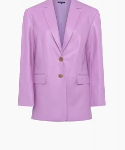 French Connection Sale Crolenda Vegan Leather Suit Jacket