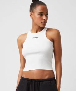 French Connection View All Fcuk Cropped Ribbed Racer Vest