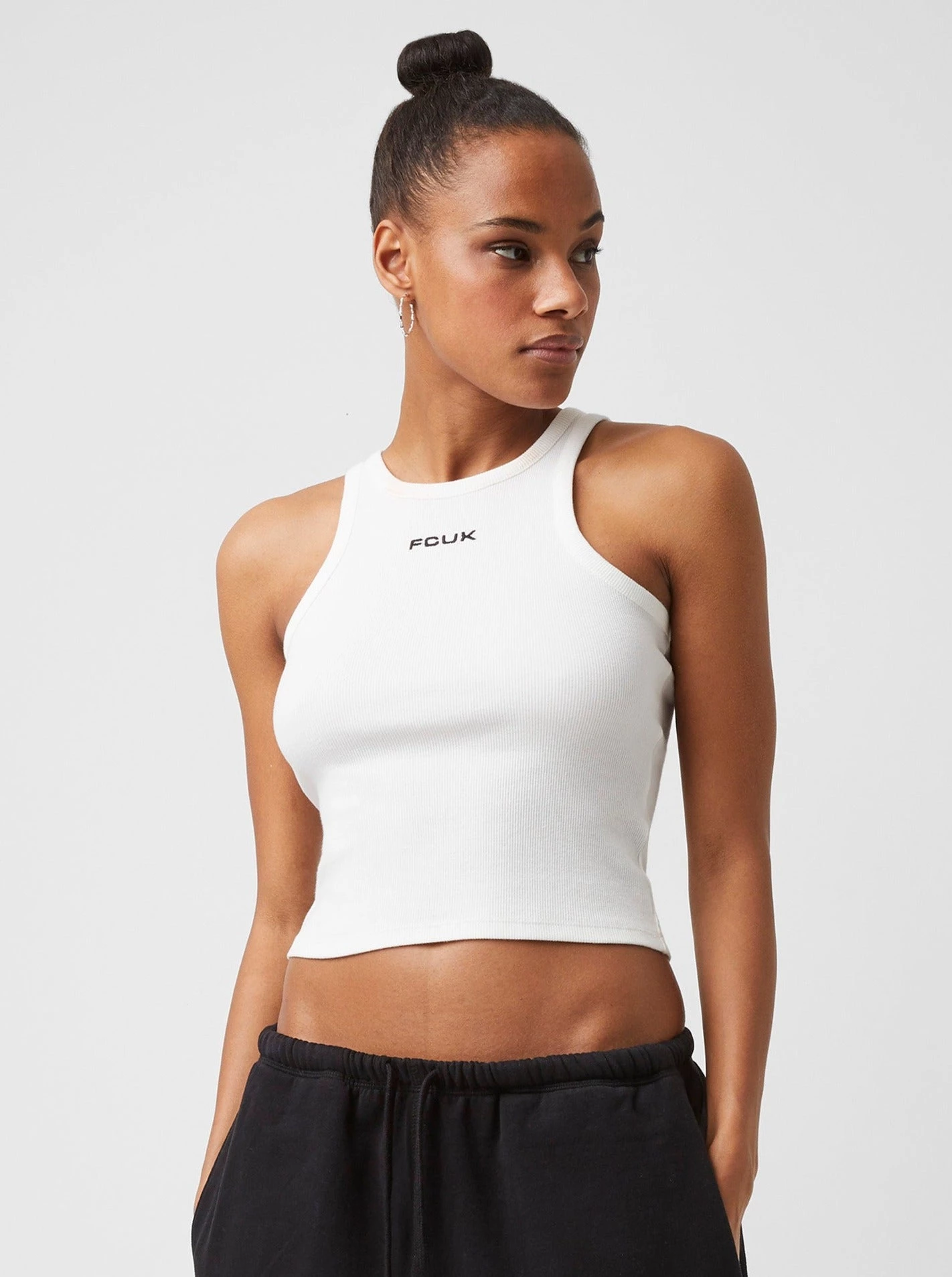 French Connection View All Fcuk Cropped Ribbed Racer Vest 3 French Connection View All Fcuk Cropped Ribbed Racer Vest