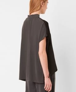 French Connection Tops Ren Cupro Mix Drawstring Hem Tee