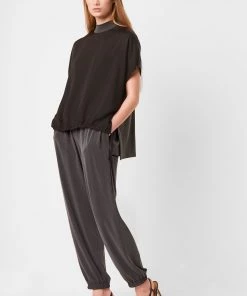 French Connection Tops Ren Cupro Mix Drawstring Hem Tee